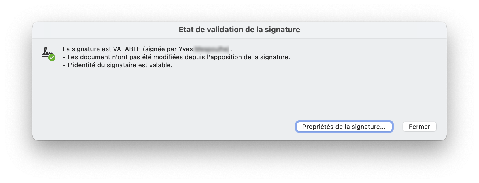 Checking an electronic signature